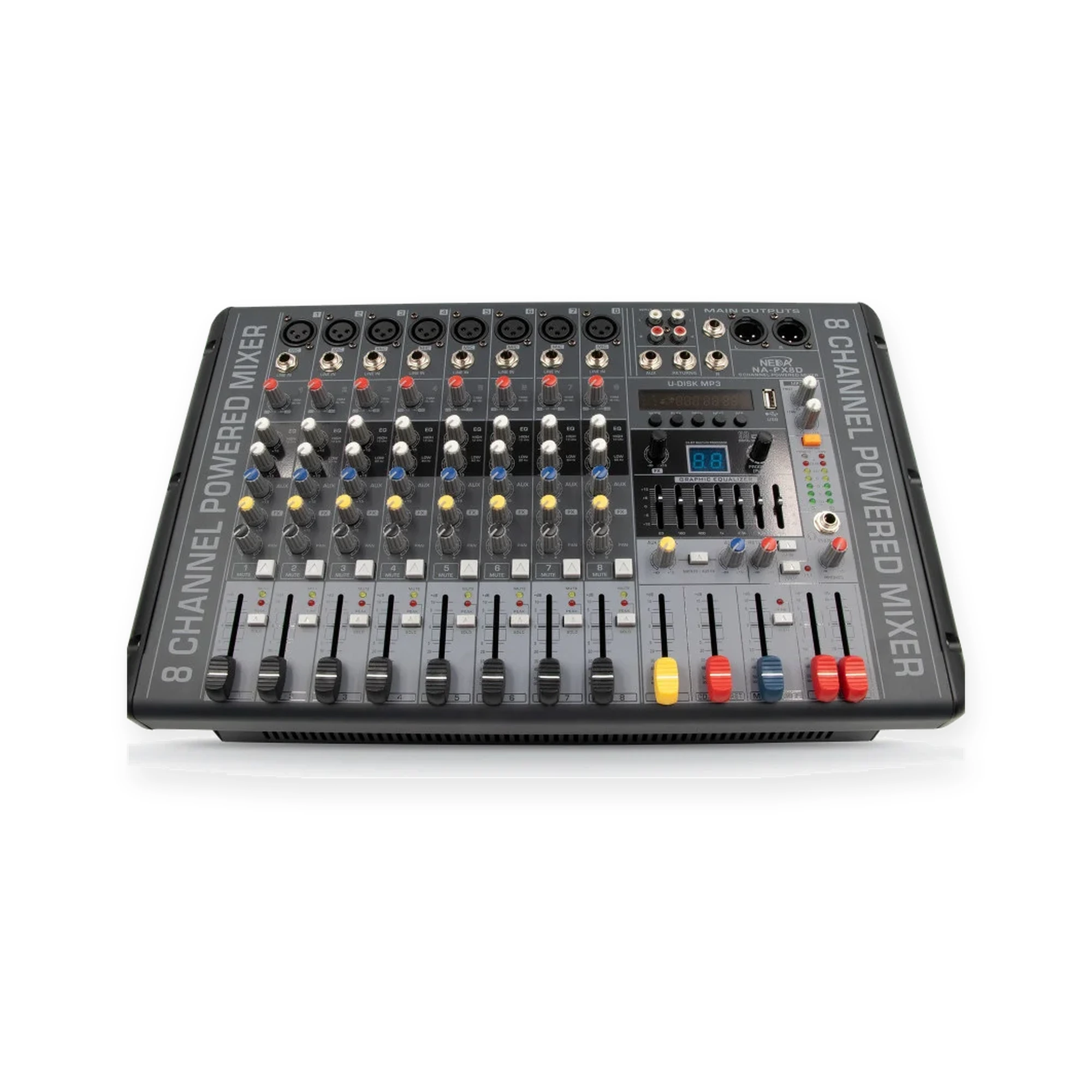 مكسر صوت NEDA NA-PX8D 8 قنوات مع Bluetooth وتسجيل USB