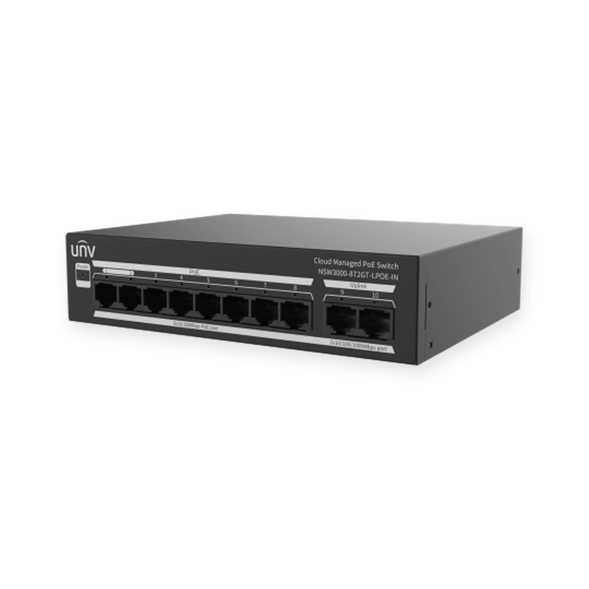 UNV NSW3000-8T2GT-LPOE-IN 8-Port Cloud Managed PoE Switch